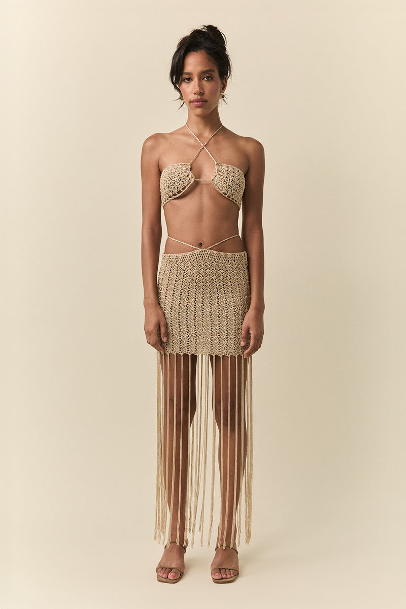 Atenea skirt in champagne