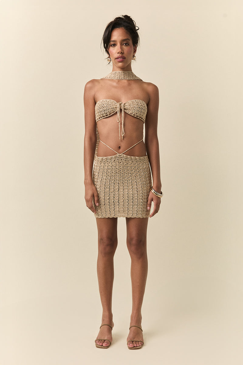 Aura skirt in champagne