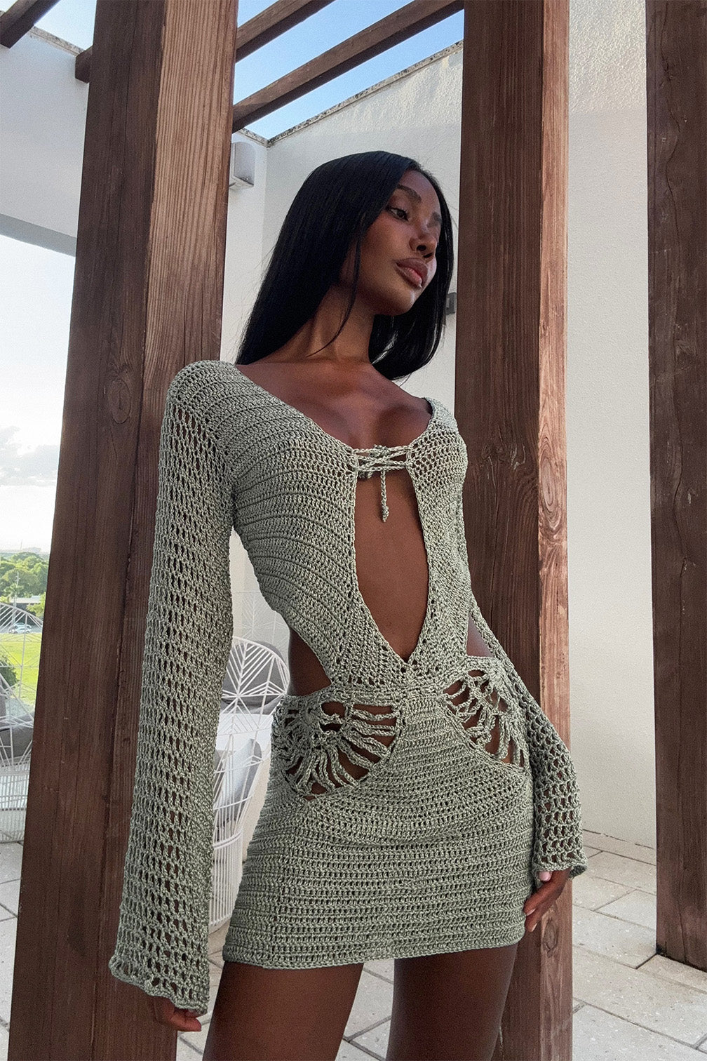 Gia mini dress in acqua