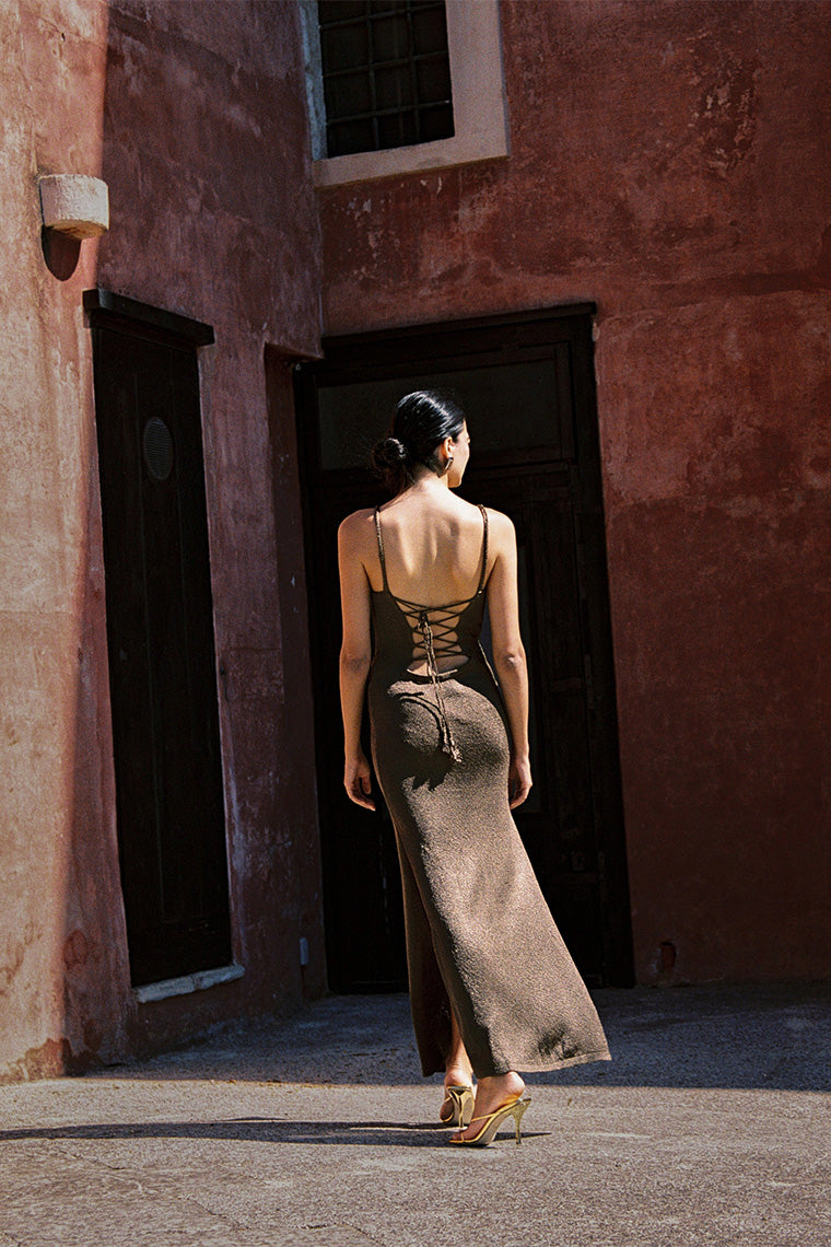 Azalea dress in chocolate
