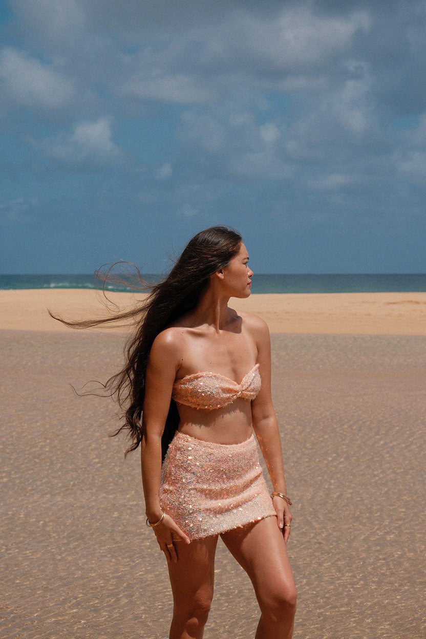 Oceana skirt in peach pearl