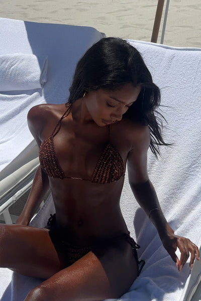 Ola bikini bottom in bronze/brown